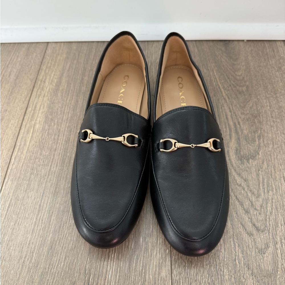 Coach Haley Black Leather Loafers 7B Brand New